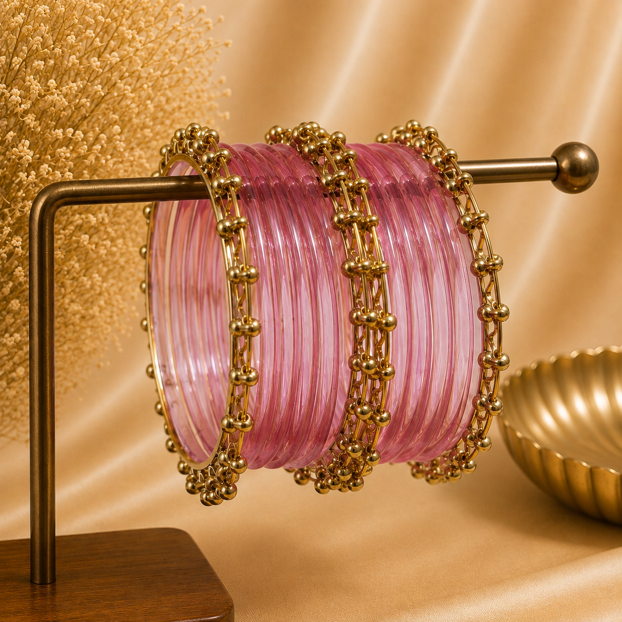Jelly With Kashmiri Golden Bangles ( 8 PCS )