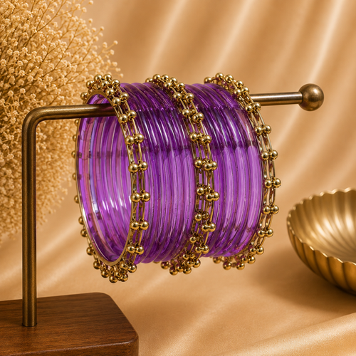 Jelly With Kashmiri Golden Bangles ( 8 PCS )