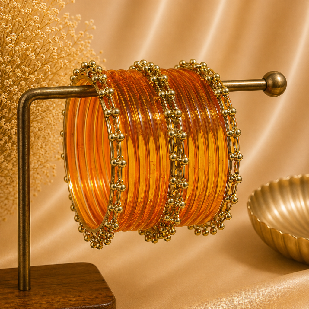 Jelly With Kashmiri Golden Bangles ( 8 PCS )