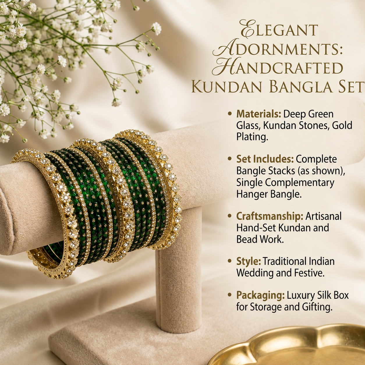 Emerald Green Glass Bangles Set – 36 Pieces