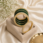 Emerald Green Glass Bangles Set – 36 Pieces