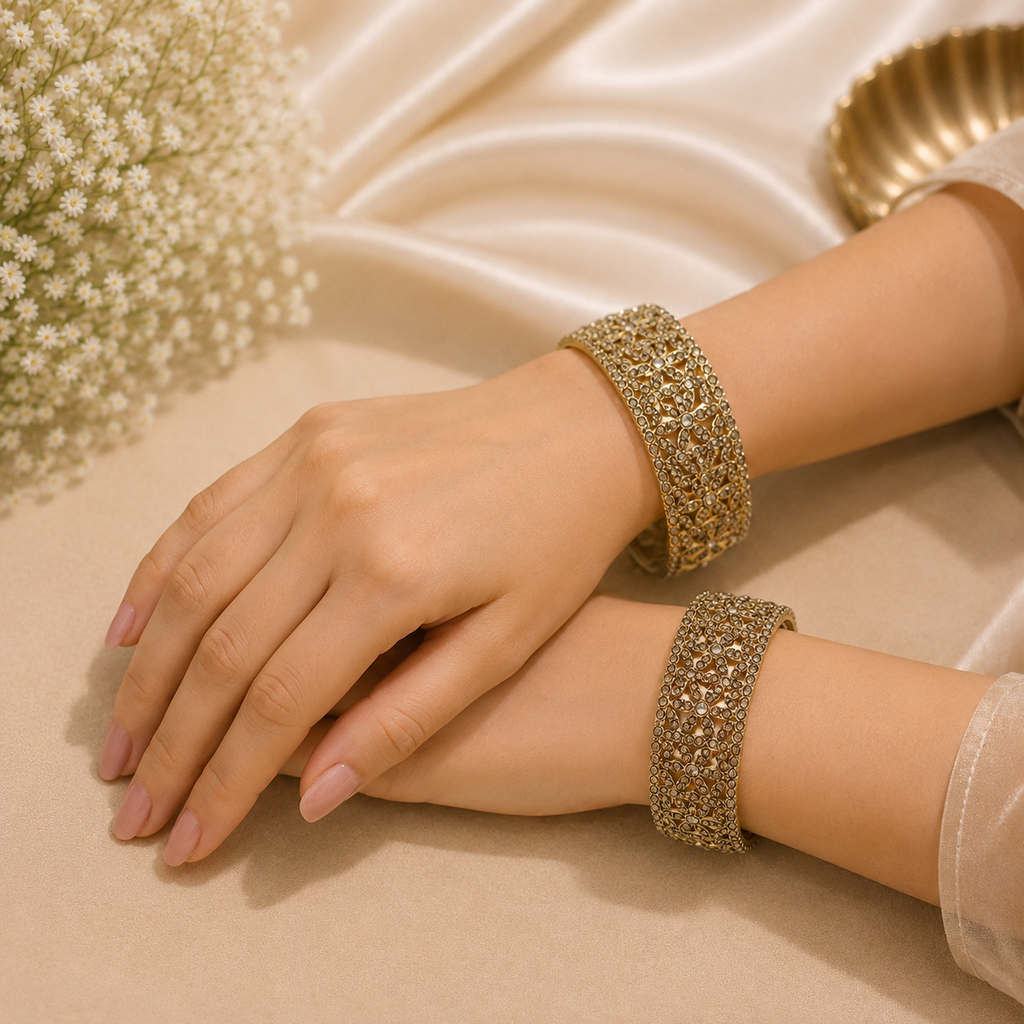 Metal Kada Bangle (2 Pieces)