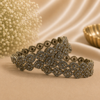 Metal Stone Bangle Kada (4 Pieces)