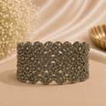 Metal Stone Bangle Kada (4 Pieces)
