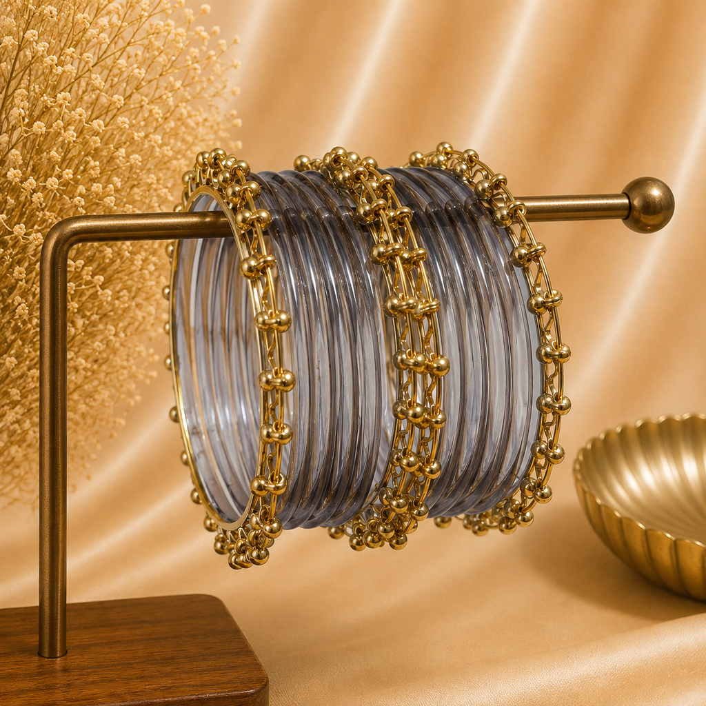 Jelly With Kashmiri Golden Bangles ( 8 PCS )