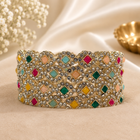 Metal Stone Bangle Kada (4 Pieces)