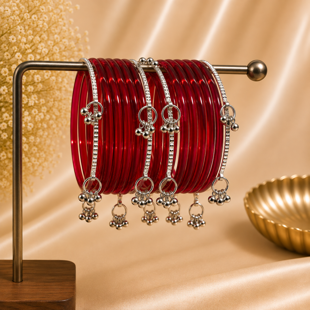 Jelly with Kashmiri Silver Bangles (8 PCS)