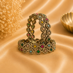Metal Stone Bangle Kada (4 Pieces)