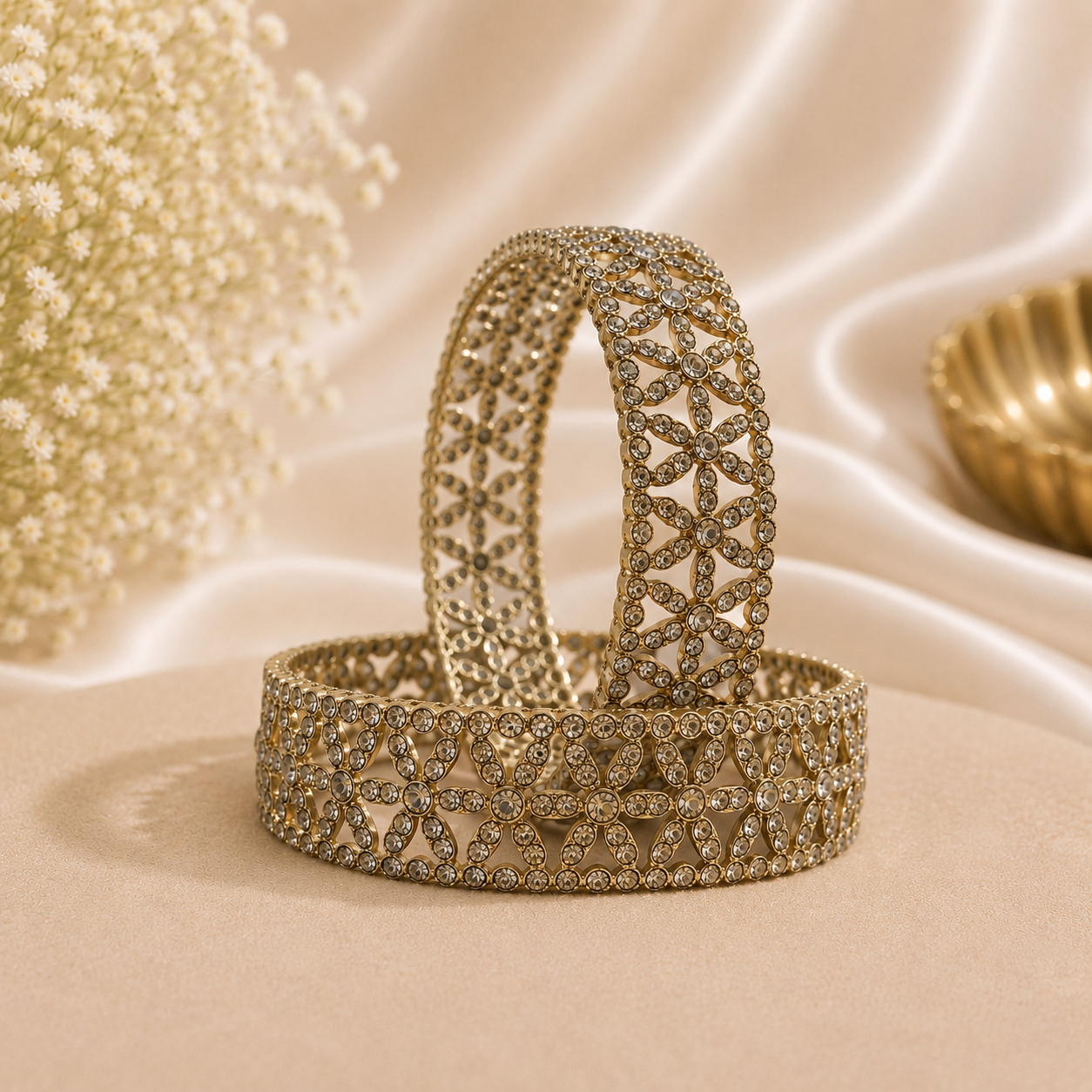 Metal Kada Bangle (2 Pieces)