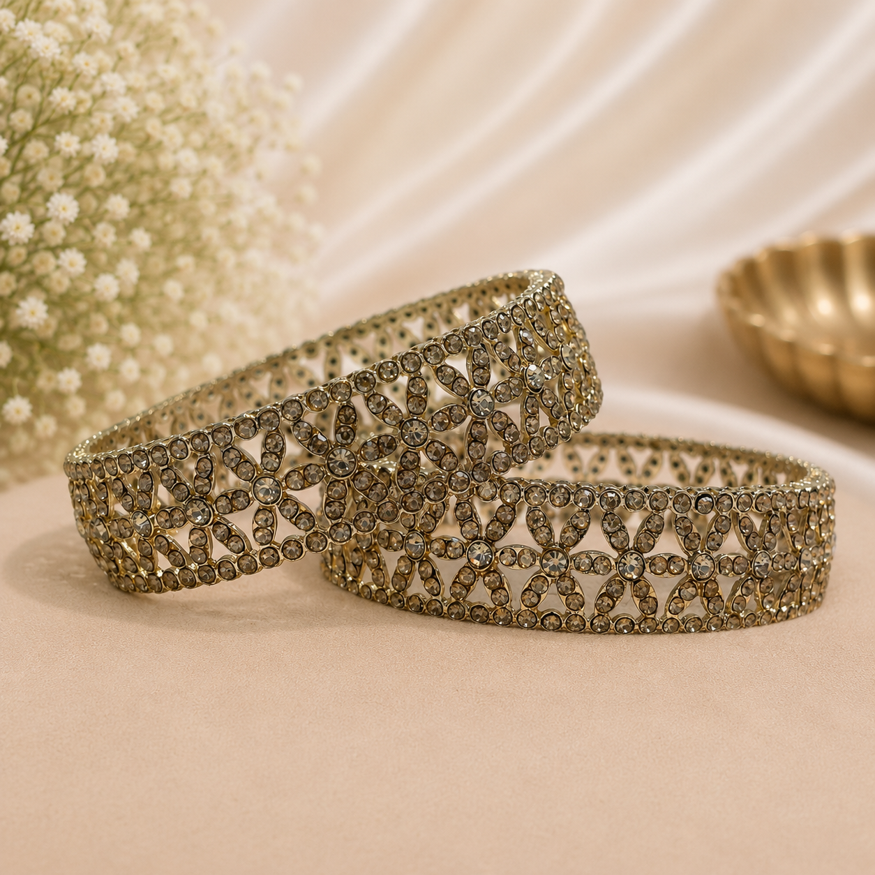Metal Kada Bangle (2 Pieces)