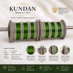Green Metal Bangles Set with Kangan