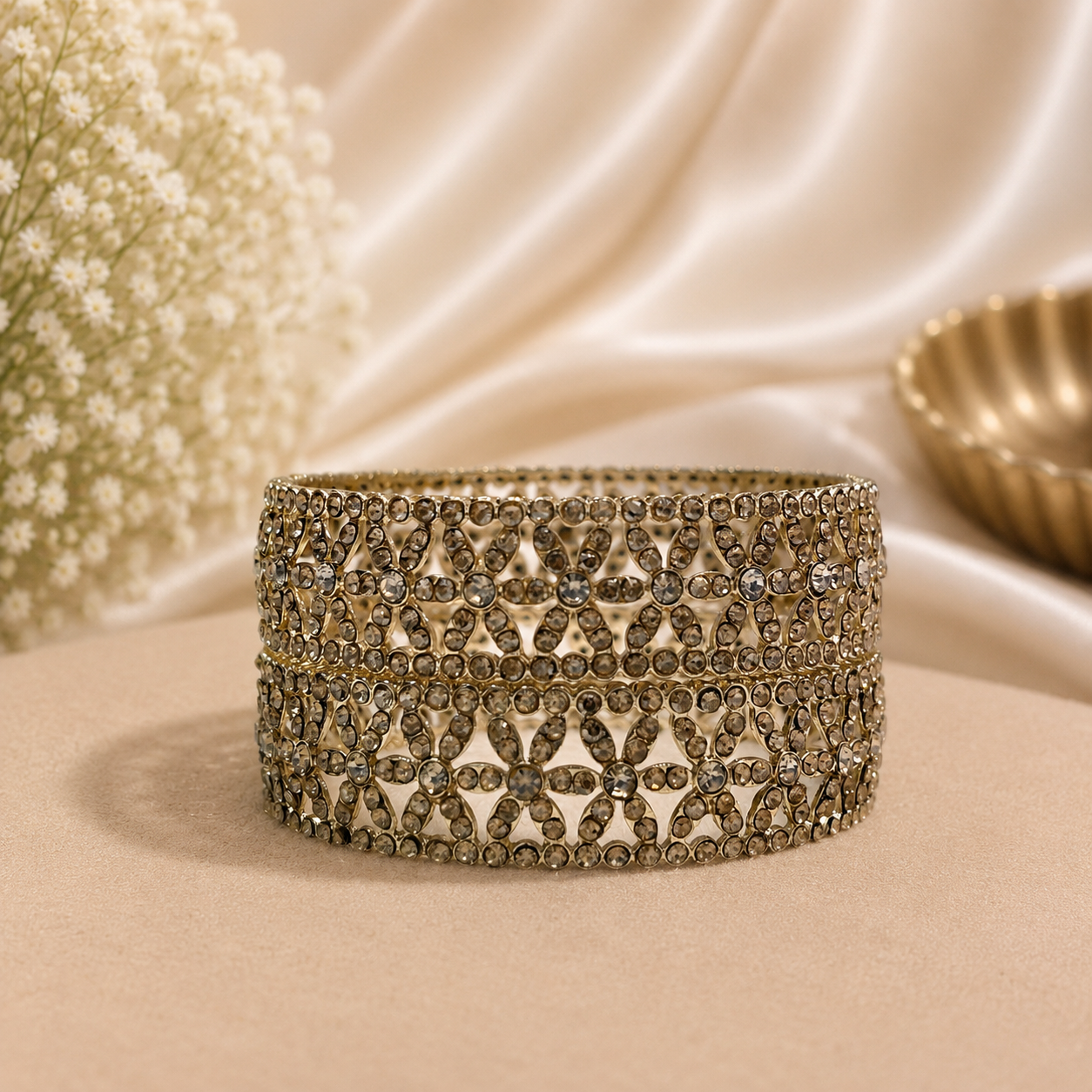 Metal Kada Bangle (2 Pieces)